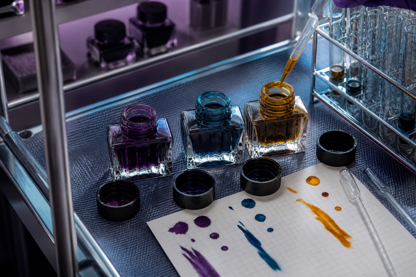 Forma e abastecimento — imagem editorial exclusiva relacionada a Frascos de tinta Montblanc: design, estabilidade e conservação