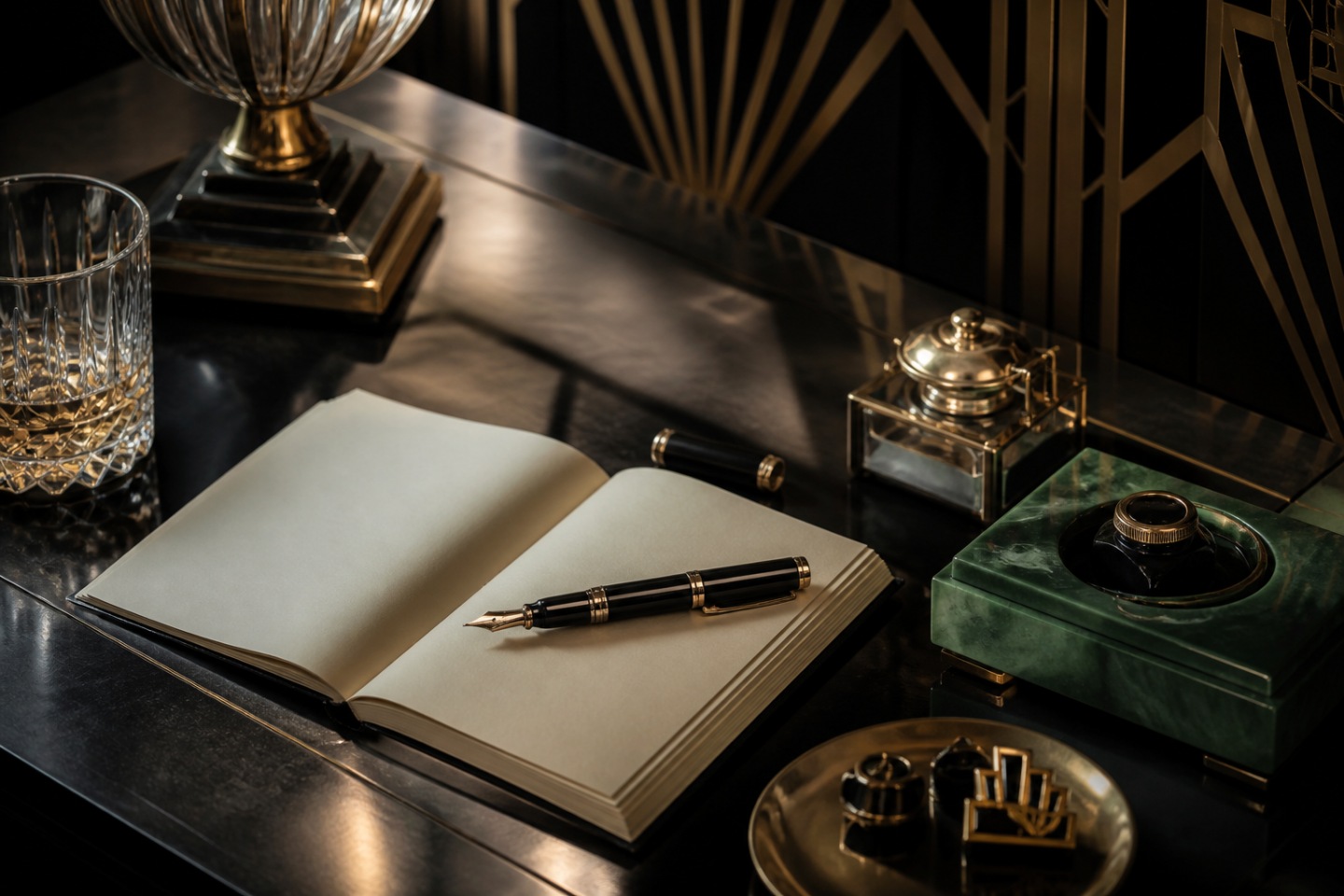 Contexto da coleção — imagem editorial exclusiva relacionada a Great Characters The Great Gatsby: Art Déco e cultura literária