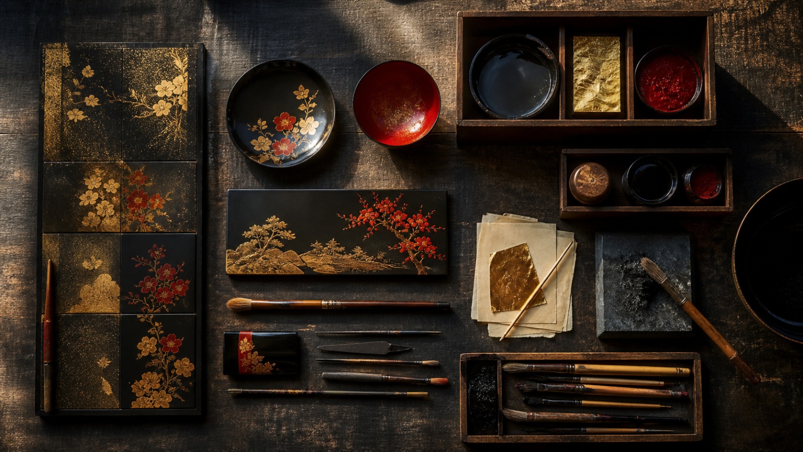 Maki-e in Montblanc-Stiften: Schichten lackierter Farben und japanische Narrative