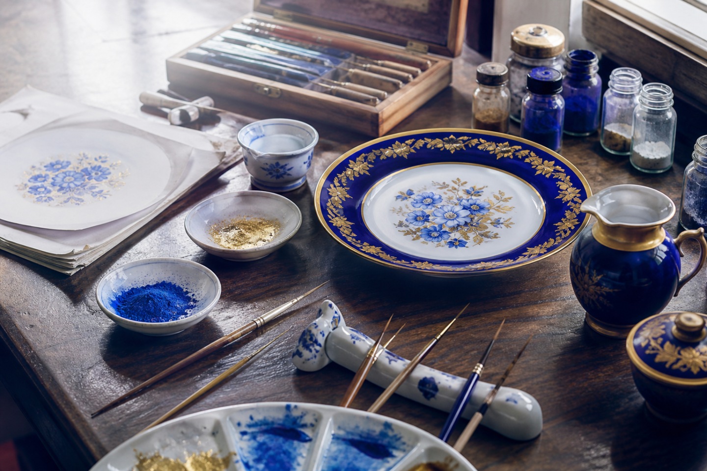 Contexto e design — imagem editorial exclusiva relacionada a Annual Edition Montblanc: porcelana Meissen e pintura em miniatura