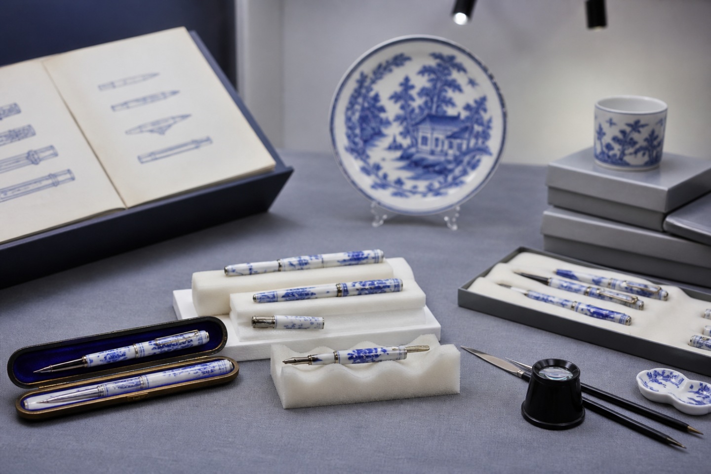 Pesquisa e conservação — imagem editorial exclusiva relacionada a Porcelana Meissen em canetas Montblanc: beleza e fragilidade