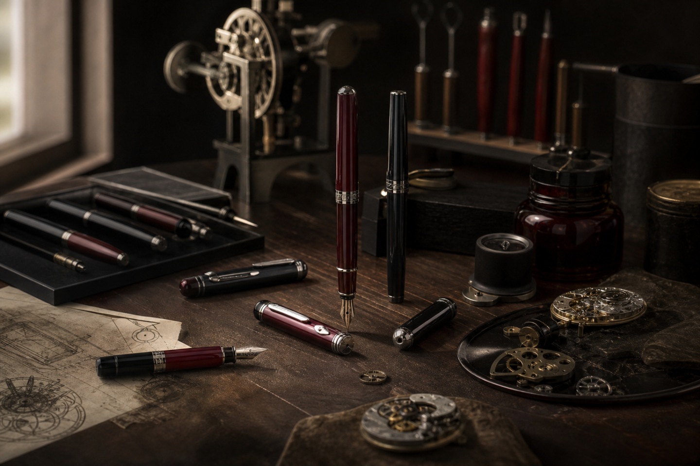 Reinterpretação contemporânea — imagem editorial exclusiva relacionada a Rouge et Noir: uma linha pioneira revisitada pela Montblanc