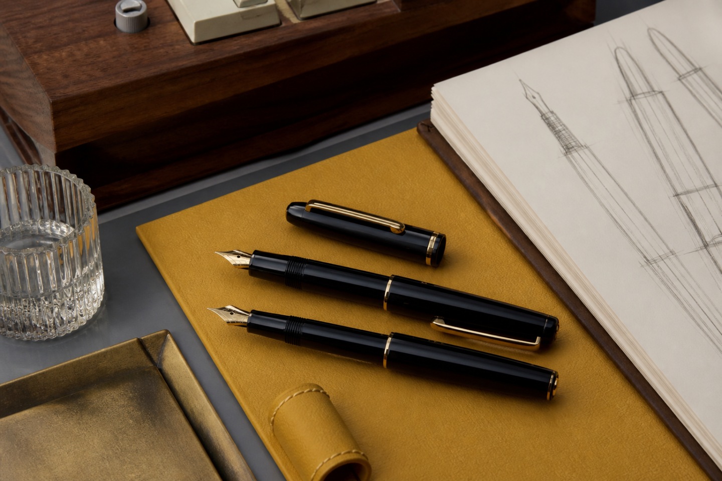 Uma linguagem diferente — imagem editorial exclusiva relacionada a Montblanc 12 e 14: o desenho moderno dos anos 1960