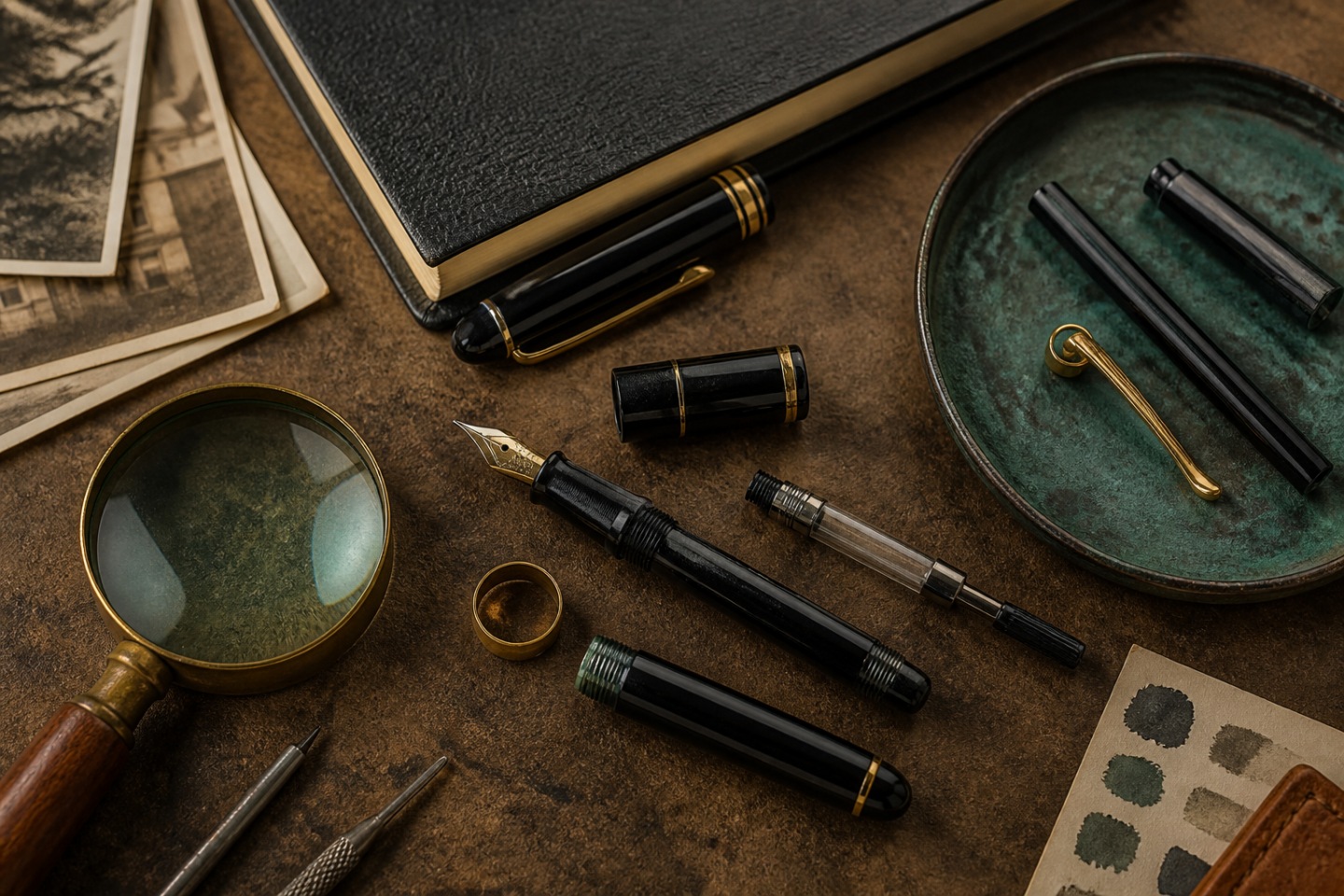 Construa um conjunto de pistas — imagem editorial exclusiva relacionada a Como pesquisar e datar uma Montblanc vintage