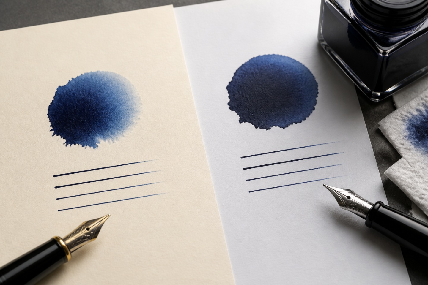 Absorção e definição — imagem editorial exclusiva relacionada a Qual papel combina com uma caneta Montblanc?