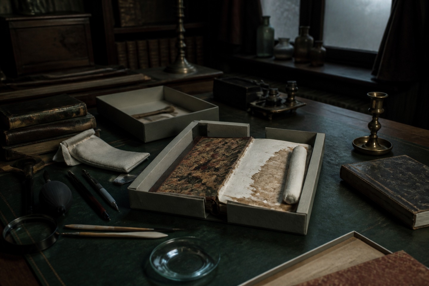 Pesquisa e conservação — imagem editorial exclusiva relacionada a Writers Edition Dostoevsky: literatura russa em detalhes de design