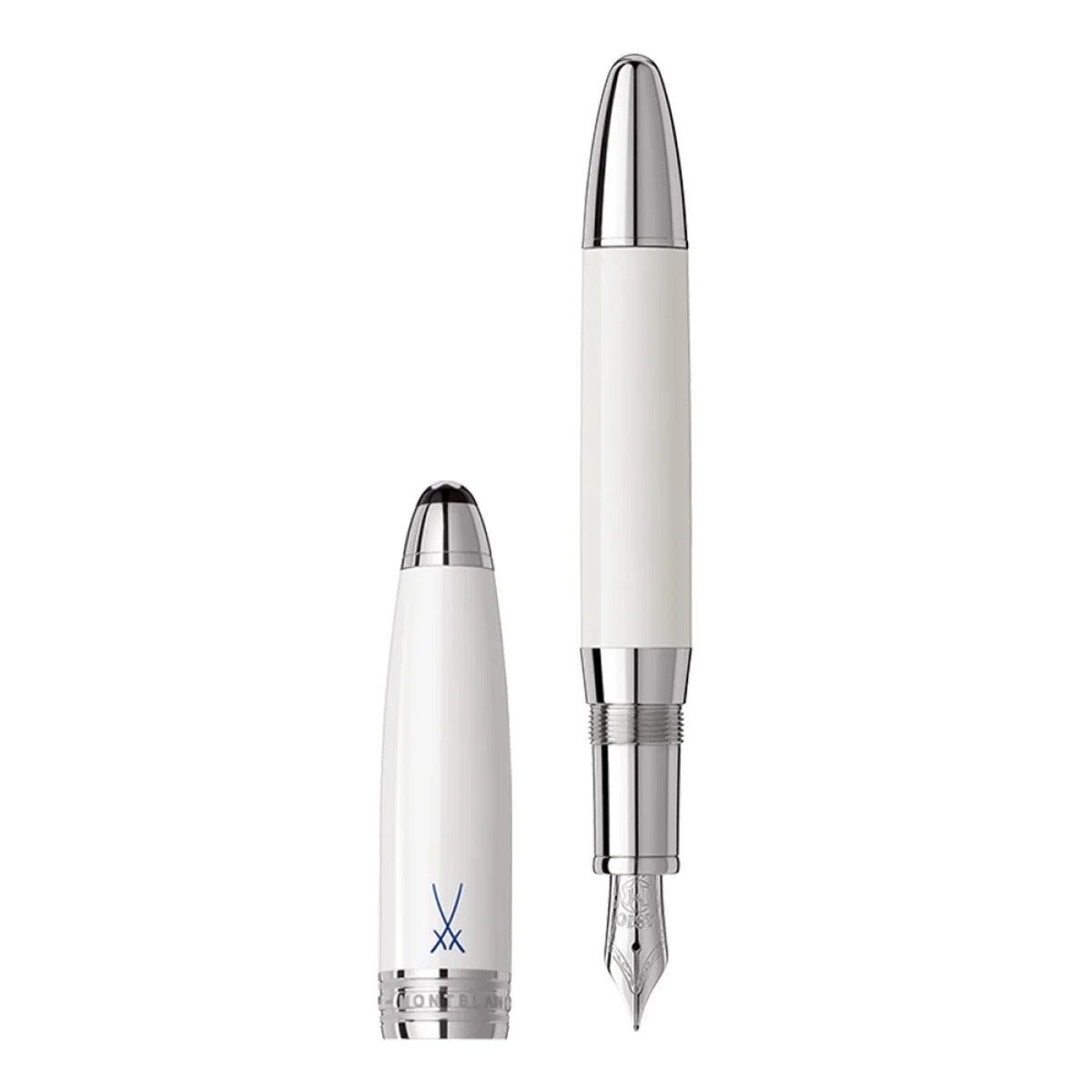 Meissen Porcelain White SE Fountain Pen, Referenz 106071
